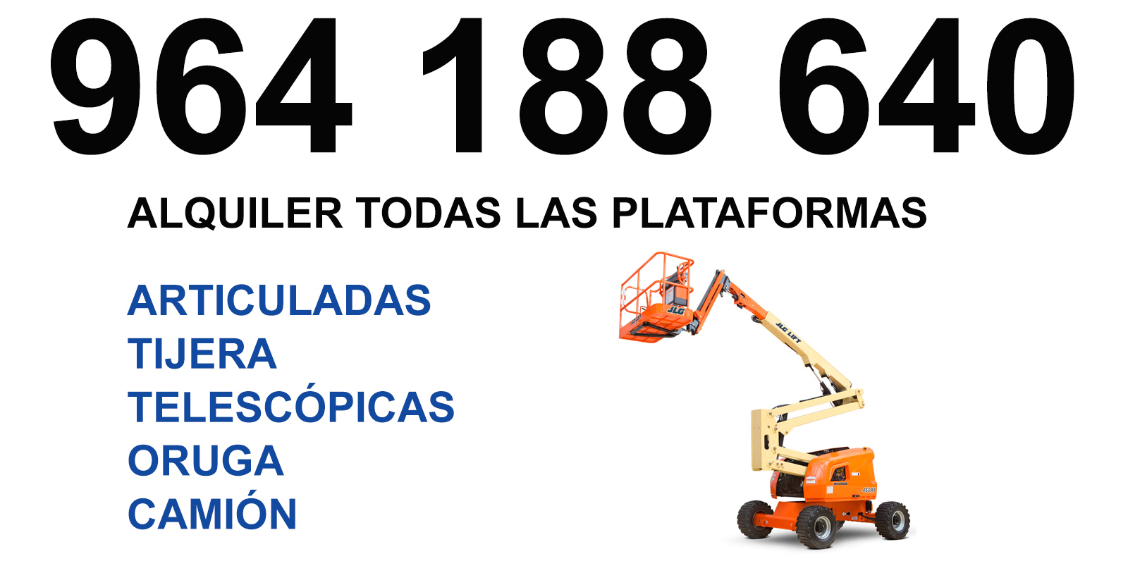 Plataformas elevadoras disponibles en Les Useras/useres